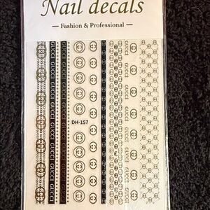 Inspired Black and Gold Nail Decals
